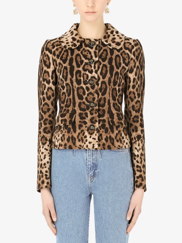 leopard print fitted jacket