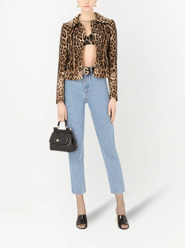 fitted leopard print coat