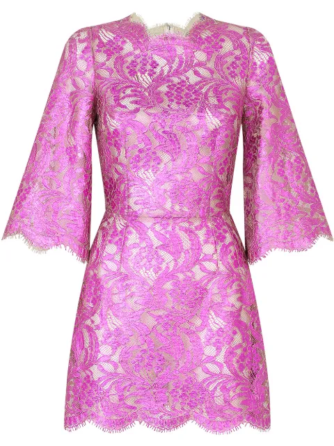 Dolce & Gabbana floral-lace sheer minidress