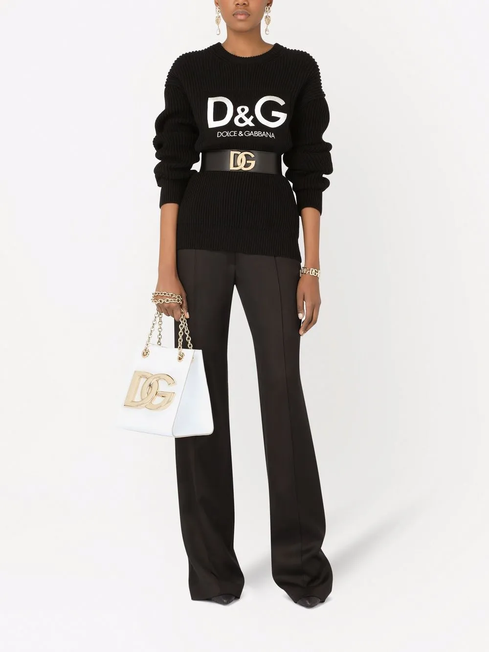 Image 2 of Dolce & Gabbana ribbed knit logo jumper