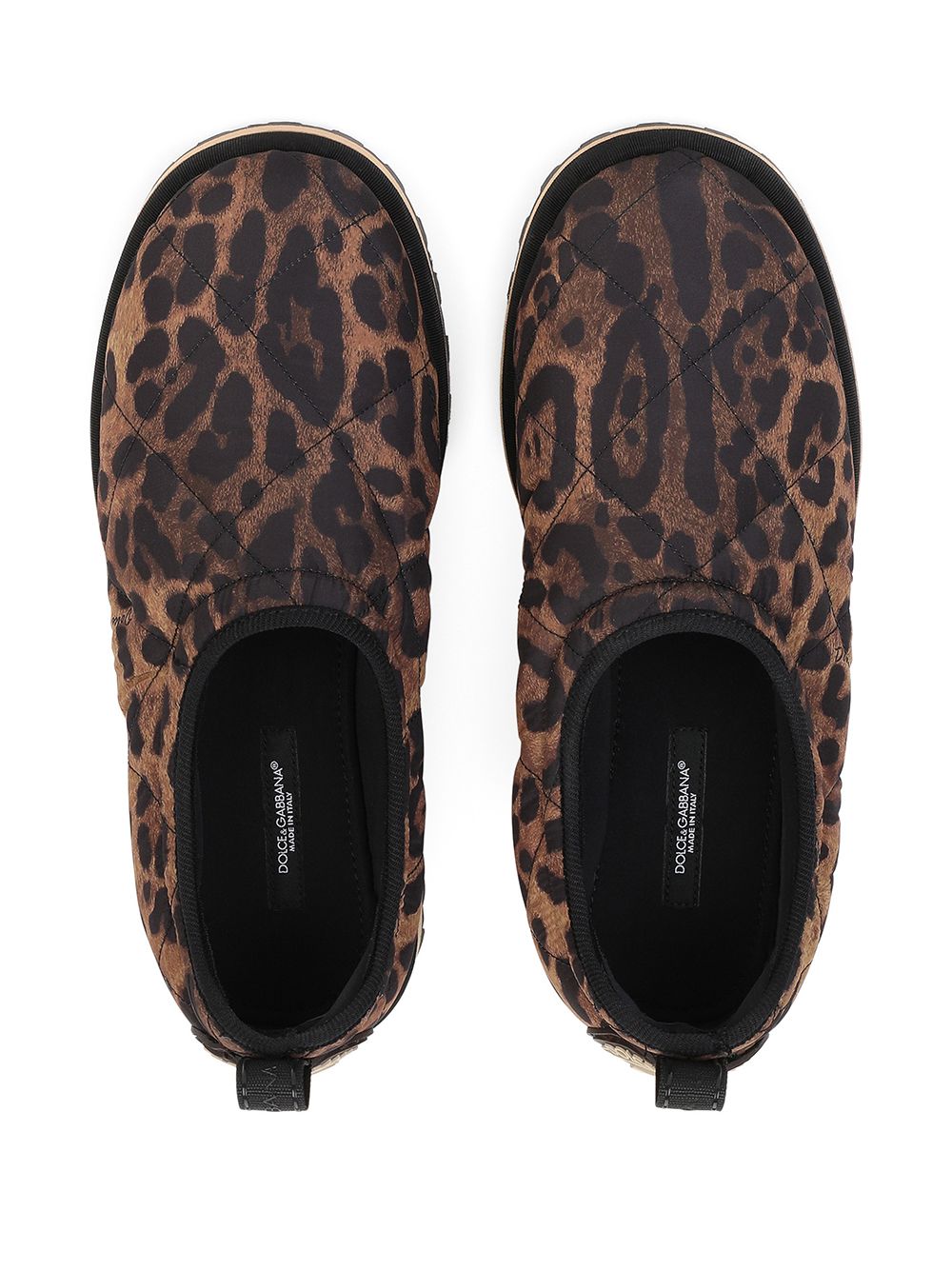 Shop Dolce & Gabbana City Leopard-print Slip-on Shoes In Brown