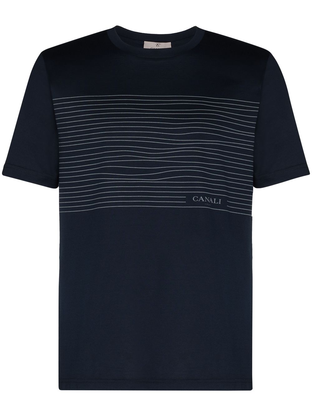 фото Canali полосатая футболка с короткими рукавами