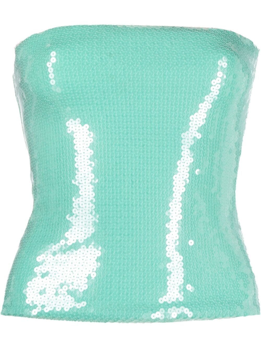 Alexandre Vauthier Sequin-embellished Strapless Top In Green