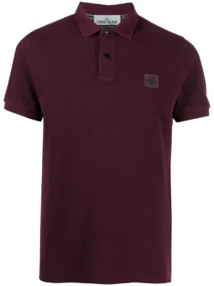 purple stone island polo