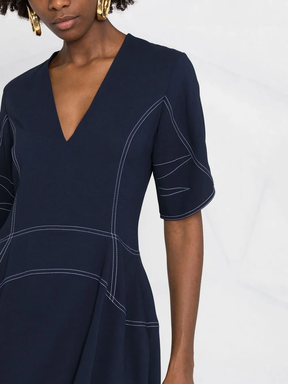 фото Stella mccartney платье amber с контрастной строчкой