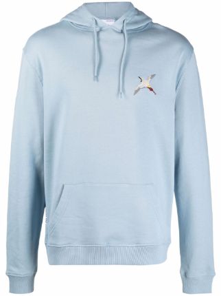 Shop Axel Arigato logo-embroidered organic cotton hoodie with 