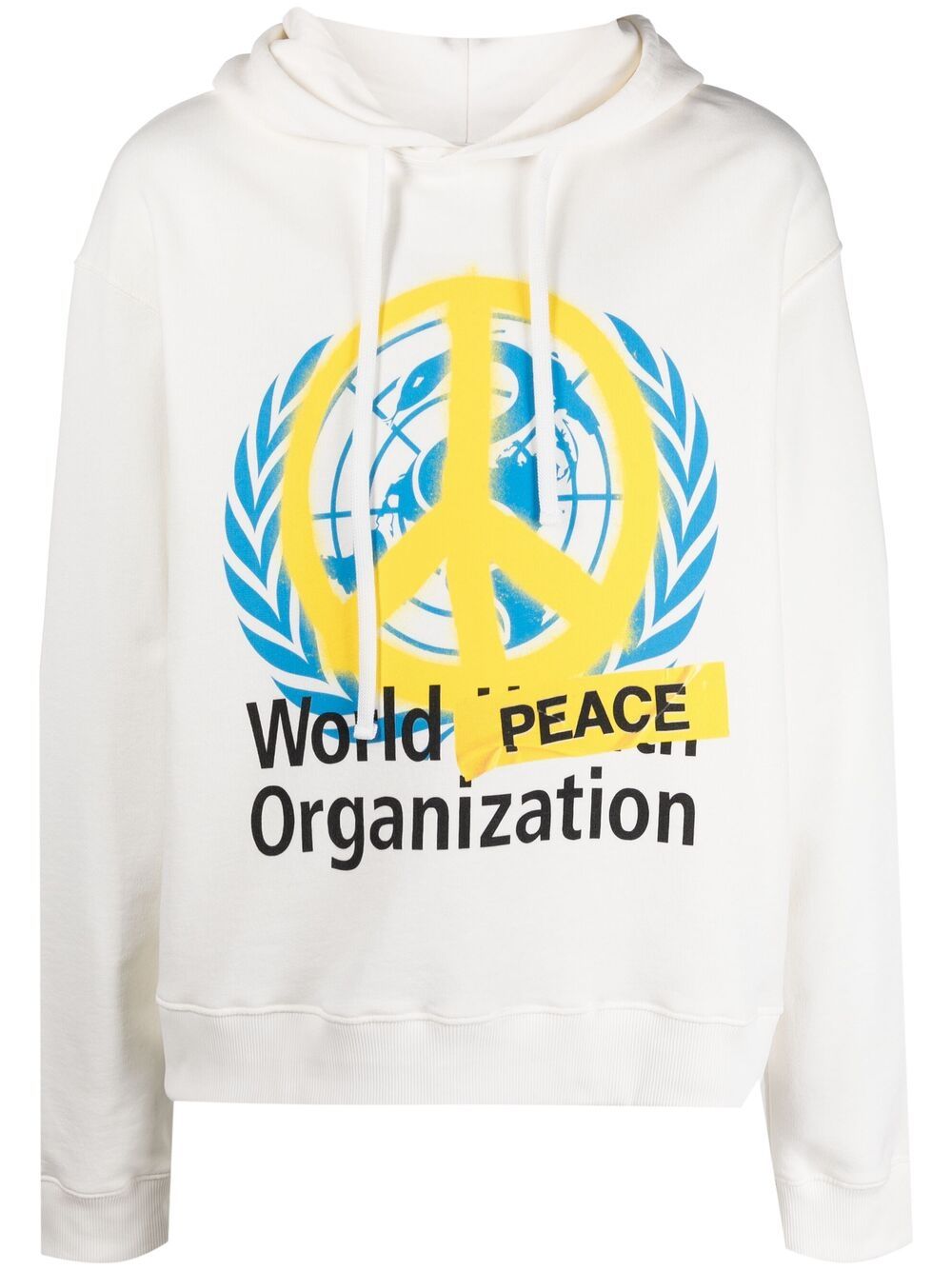 Ih Nom Uh Nit World Peace Organization Print Hoodie In White