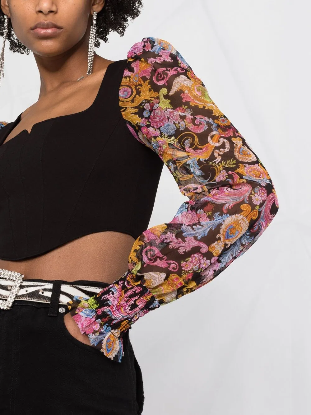 фото Versace jeans couture топ-корсет с принтом versailles