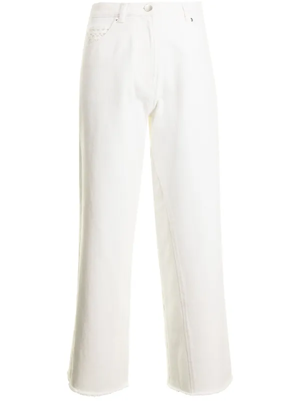 Goen.J high-rise wide-leg cropped jeans 
