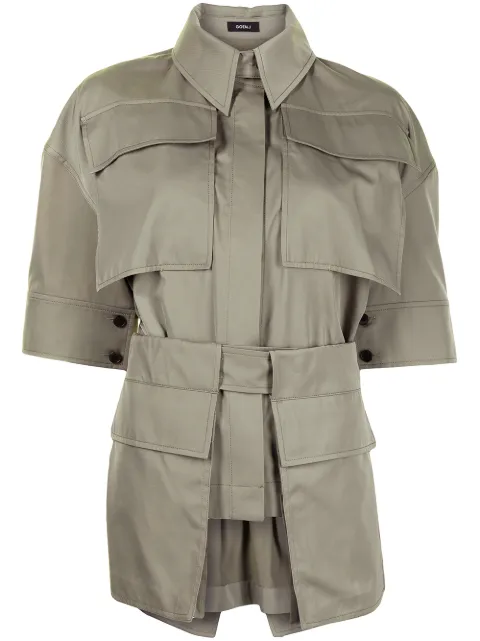Goen.J belted cotton-blend twill shirt