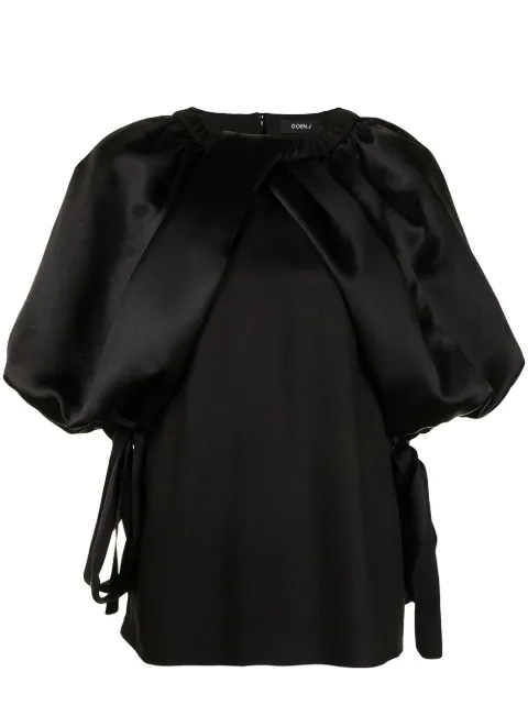 Goen.J balloon-sleeve twisted front top