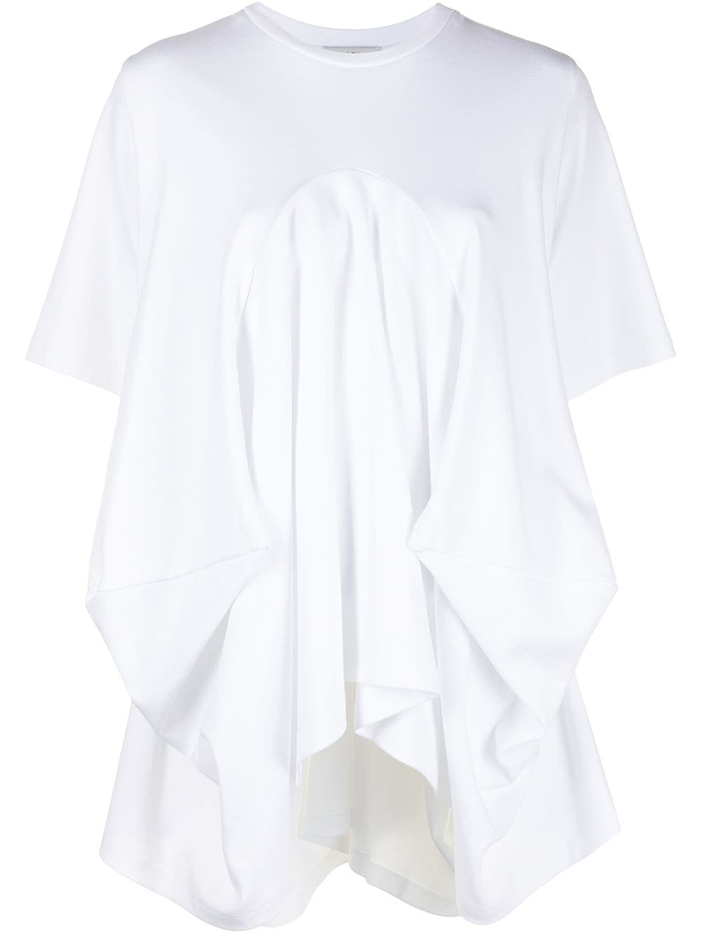 Goen J Draped Cotton T-shirt In White