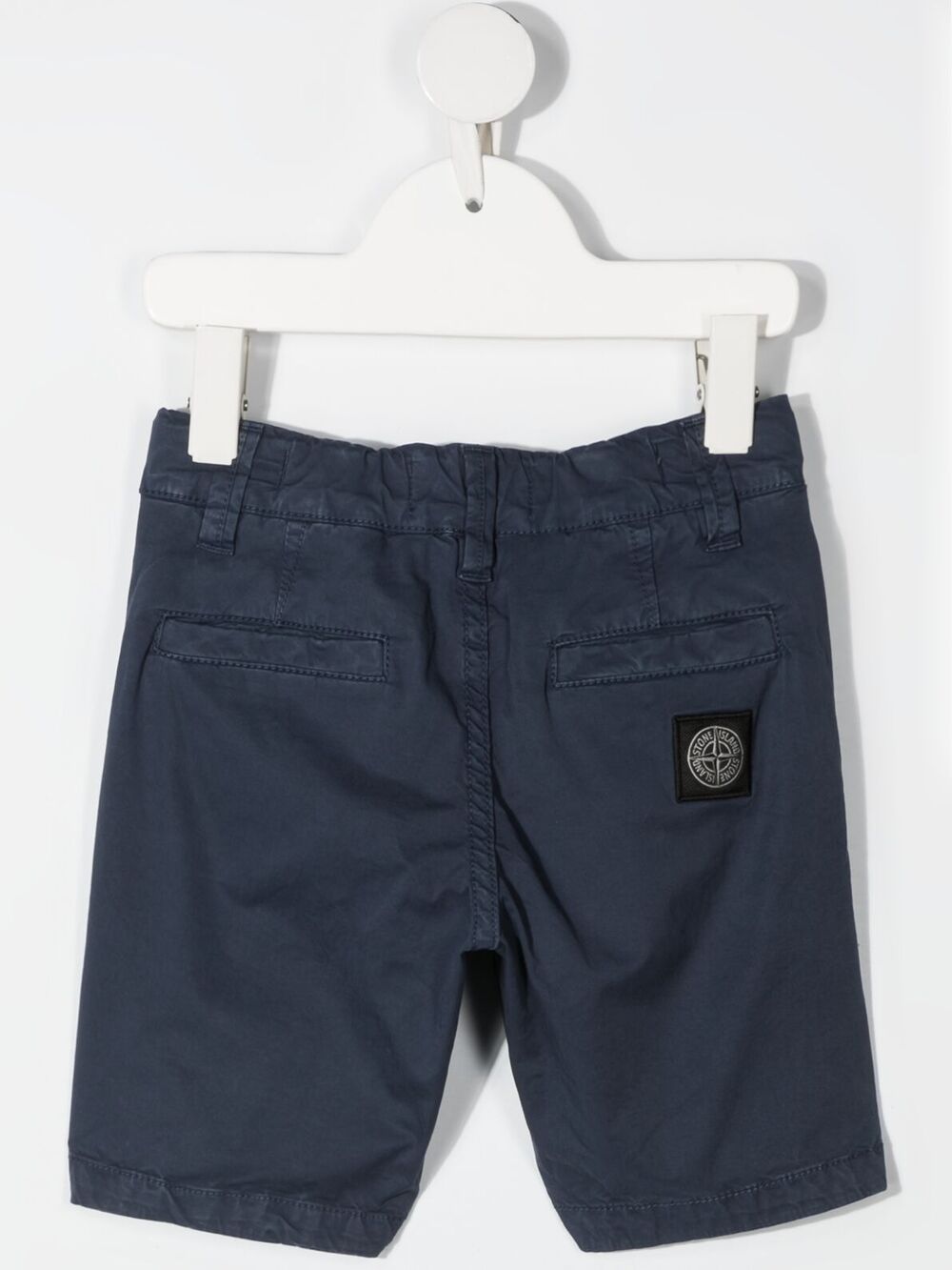 Shop Stone Island Junior Mid-rise Chino Shorts In Blue