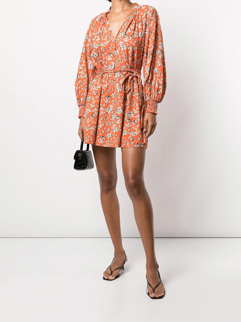 alice + olivia Wikkel-jurk met bloemenprint - Oranje