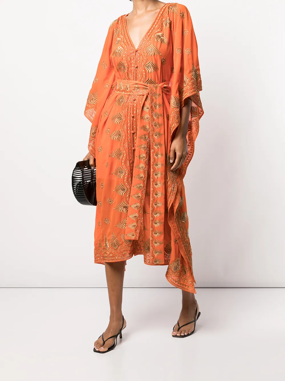 Image 2 of Alice+Olivia Marva embroidered kaftan