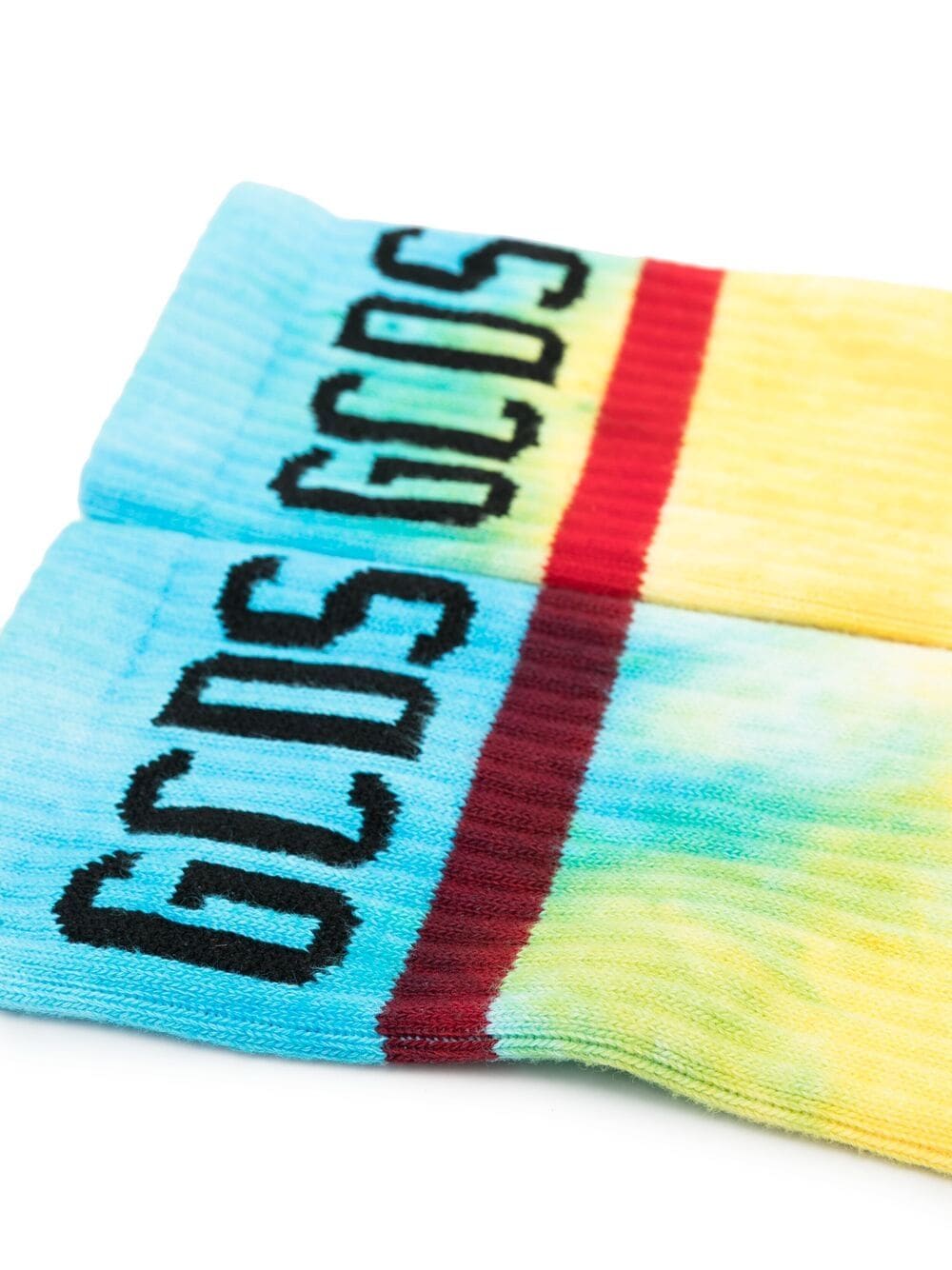 Shop Gcds Tie-dye Logo Socks In Yellow