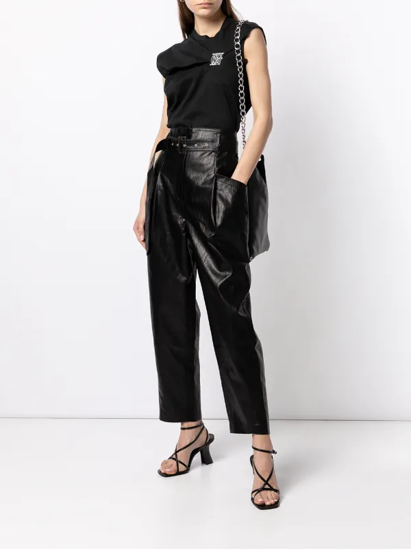 miss selfridge faux leather trousers