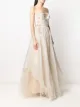 Parlor vestido de fiesta de seda con bordado floral
