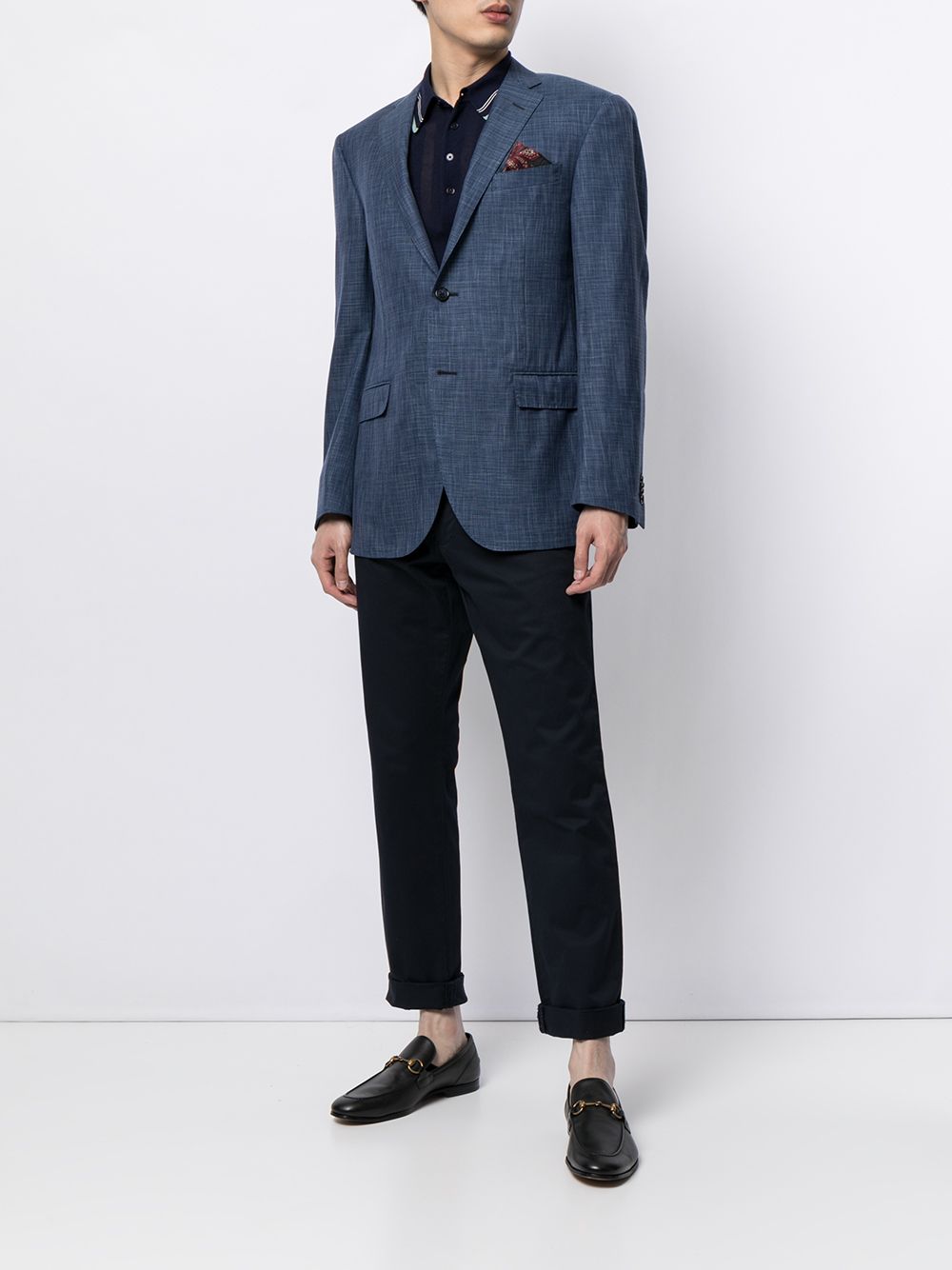 Corneliani Blazer van scheerwol - Blauw