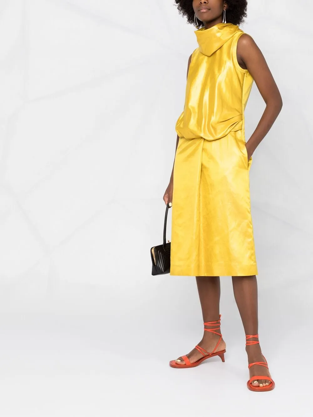 фото Jil sander атласное платье без рукавов