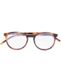 Saint Laurent Eyewear round tortoise shell optical glasses - Brown