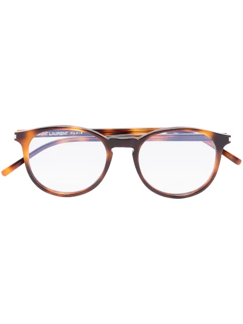 Saint Laurent Eyewear lentes redondos con efecto de carey