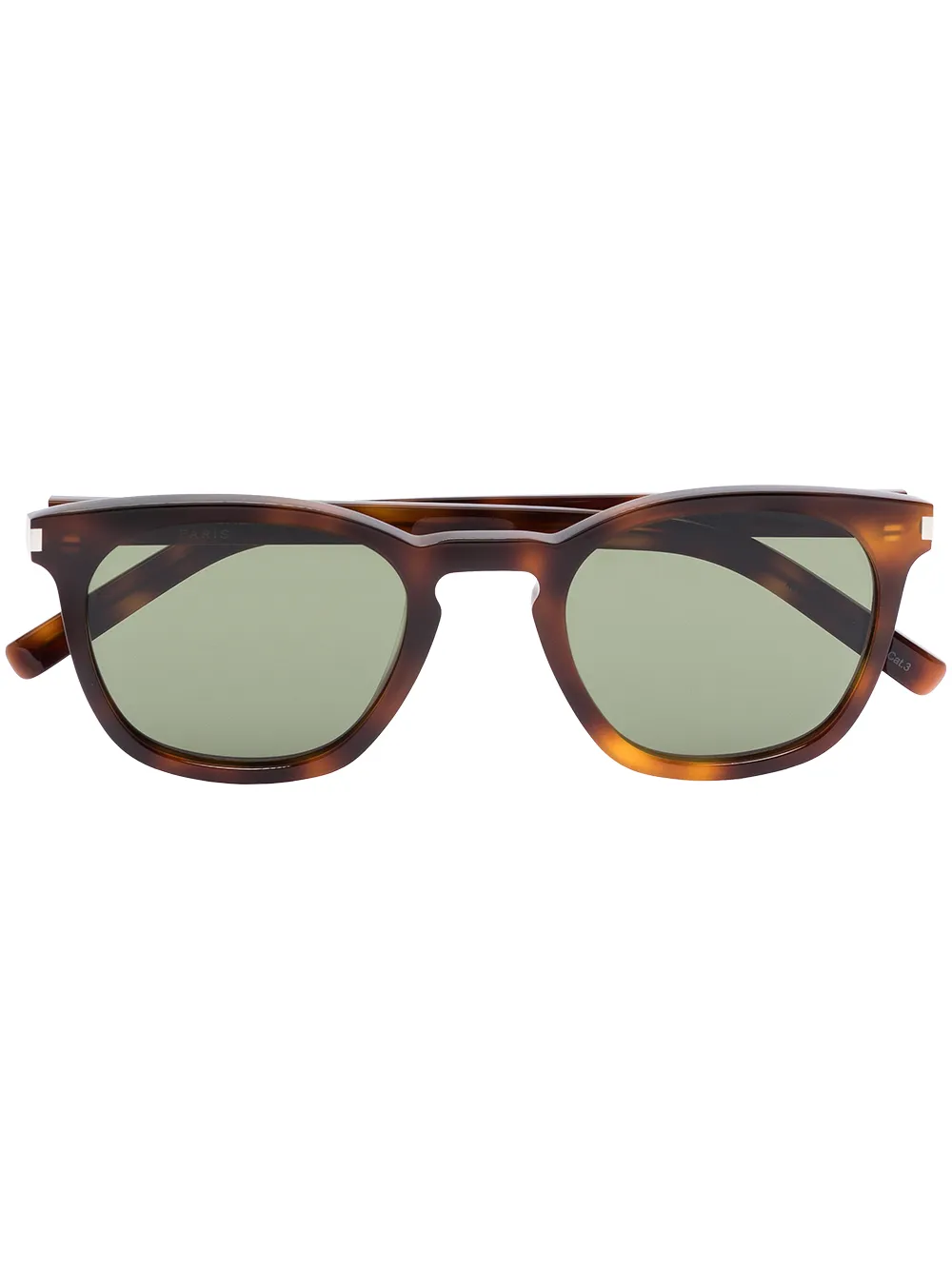 

Saint Laurent Eyewear lentes de sol cuadrados con efecto de carey - Marrón