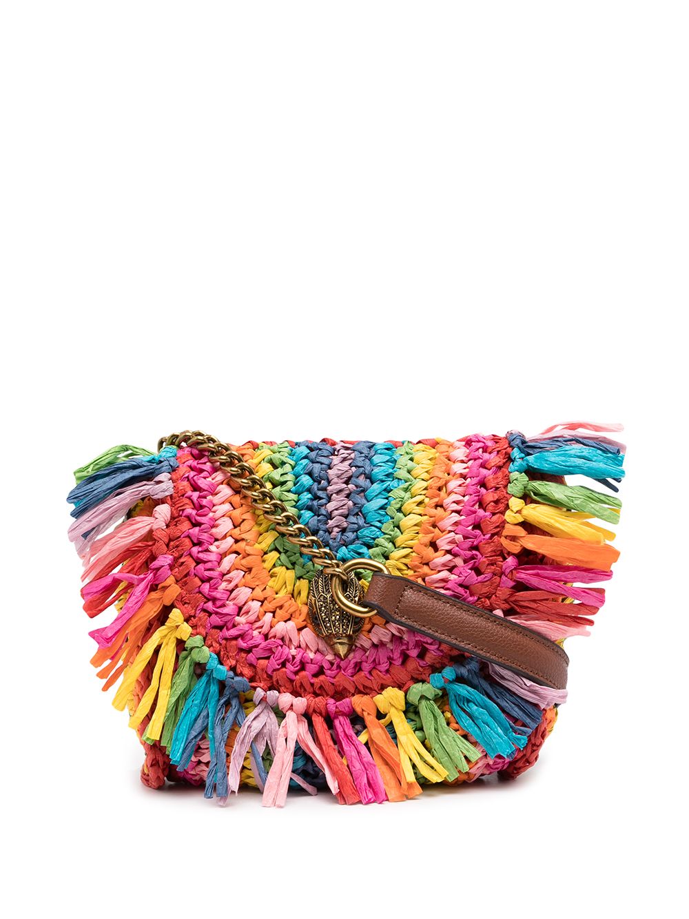 Kurt Geiger Mini Kensington Rainbow Raffia Crossbody Bag In Multi ...