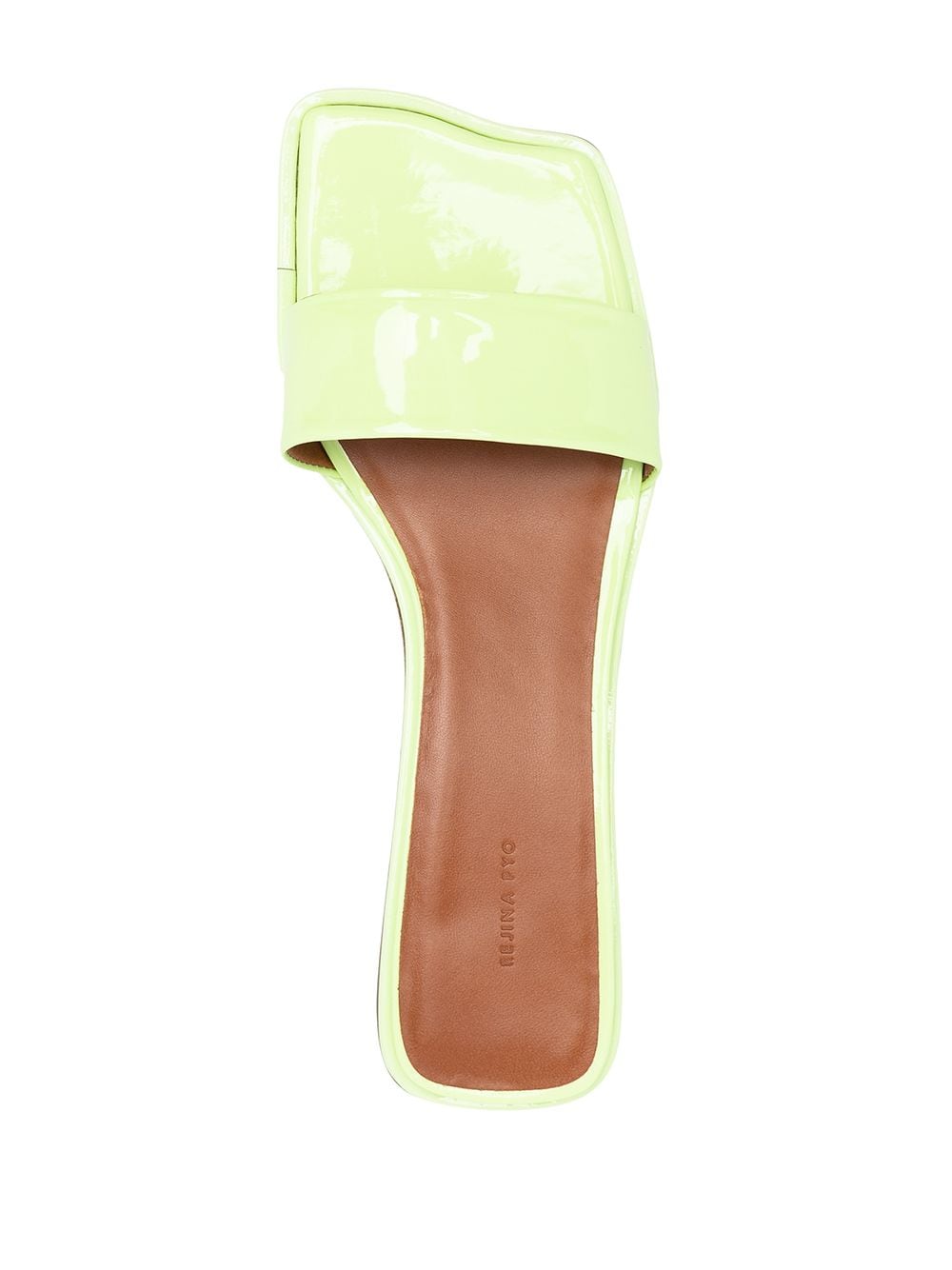 Shop Rejina Pyo Isla Patent Leather Sandals In Green