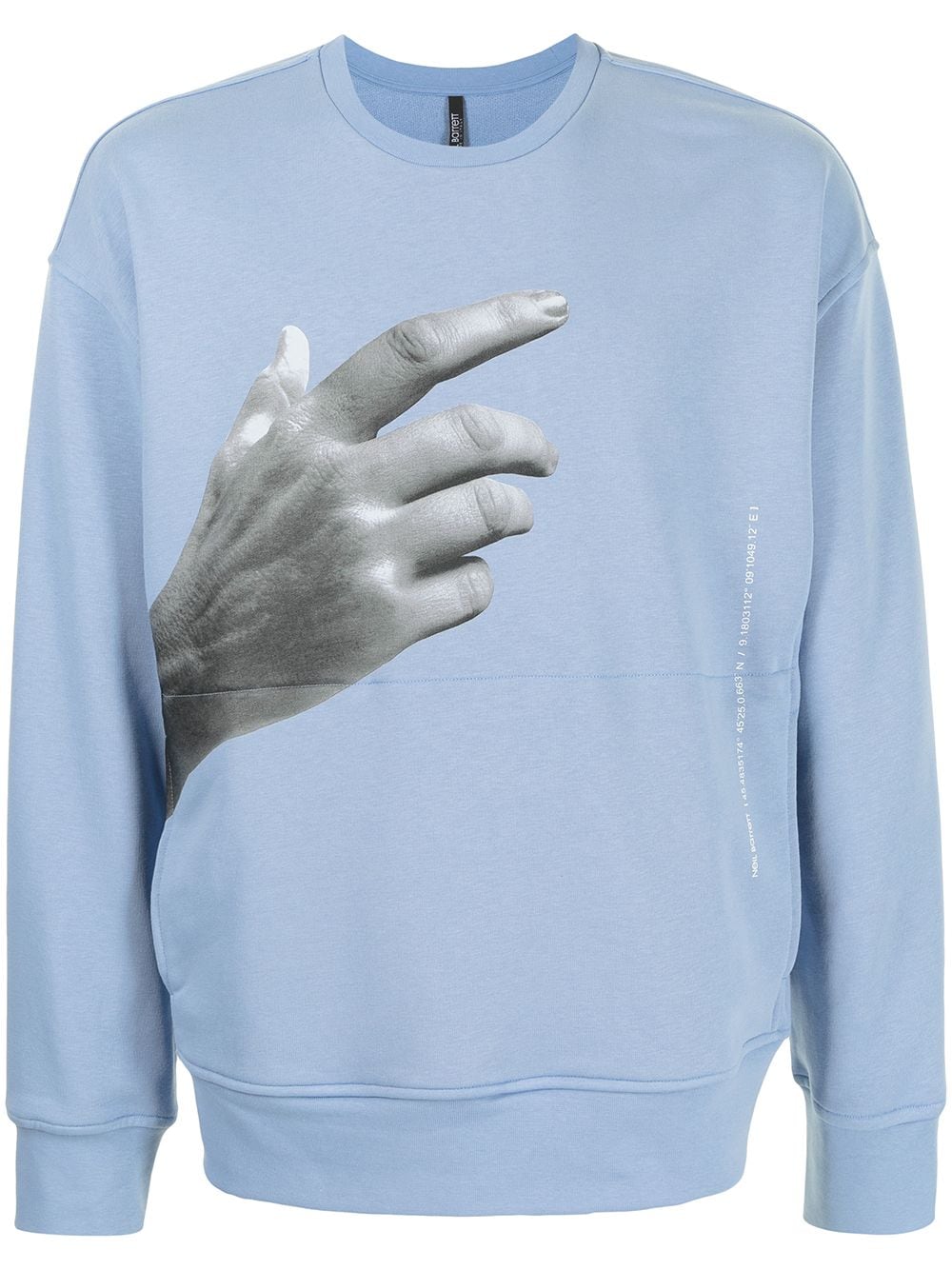Neil Barrett Hand Print Sweatshirt In Light Blue