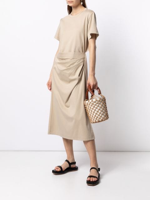 cutout-back draped cotton dress