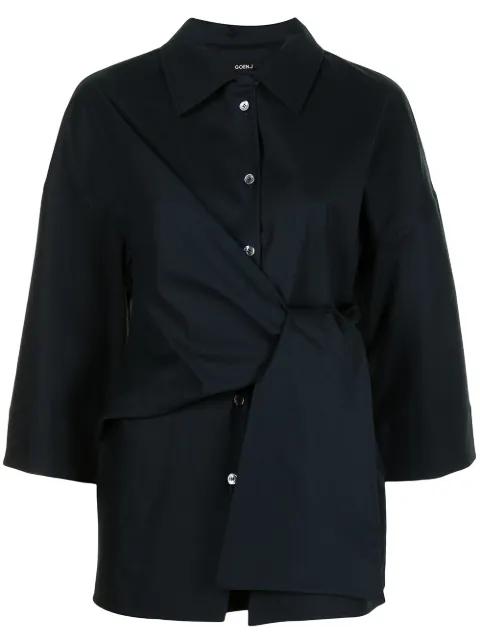 Goen.J tie-waist longline shirt