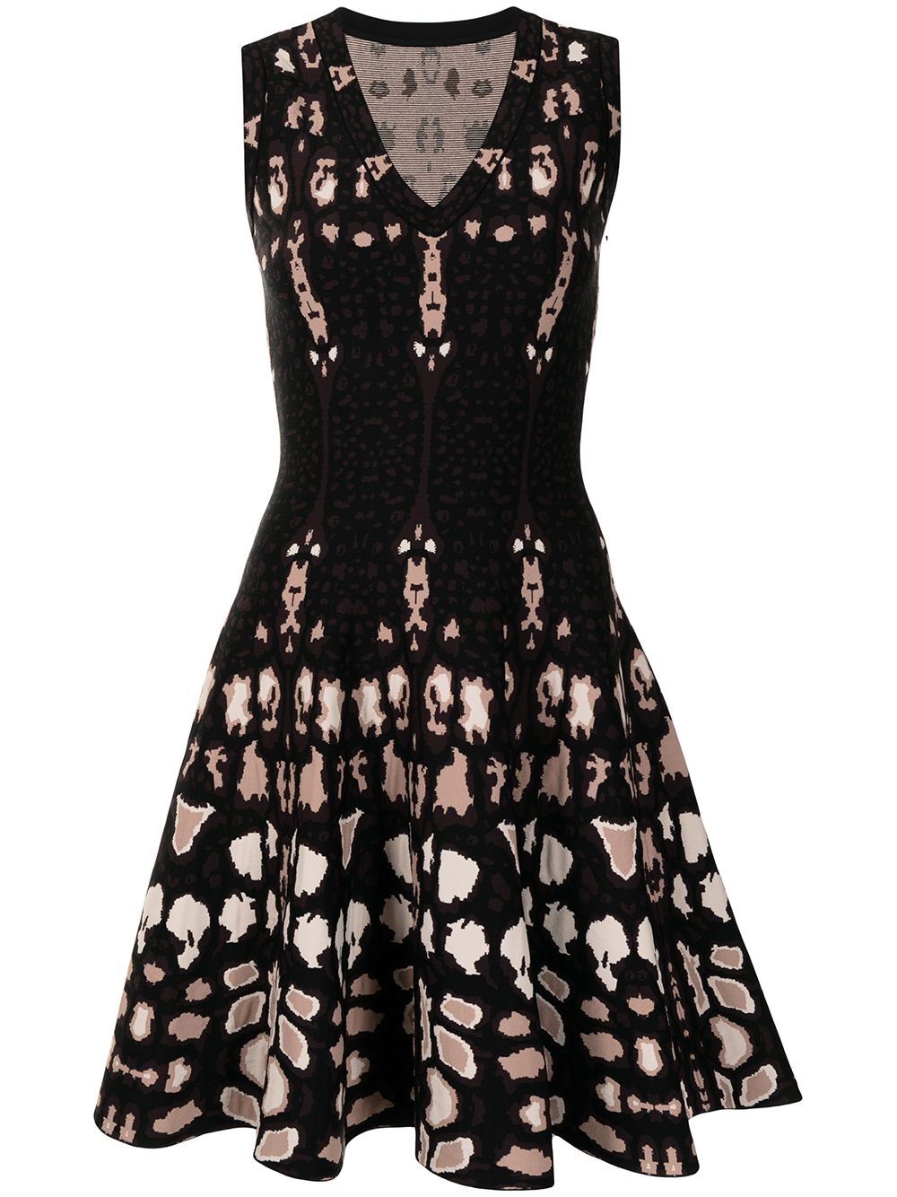 Pre-owned Alaïa Abstract-print Dress In Brown