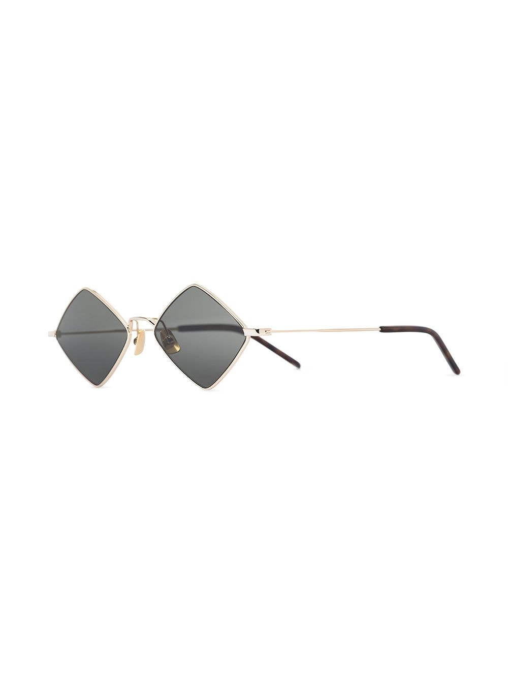 Shop Saint Laurent Lisa Diamond-frame Sunglasses In 金色