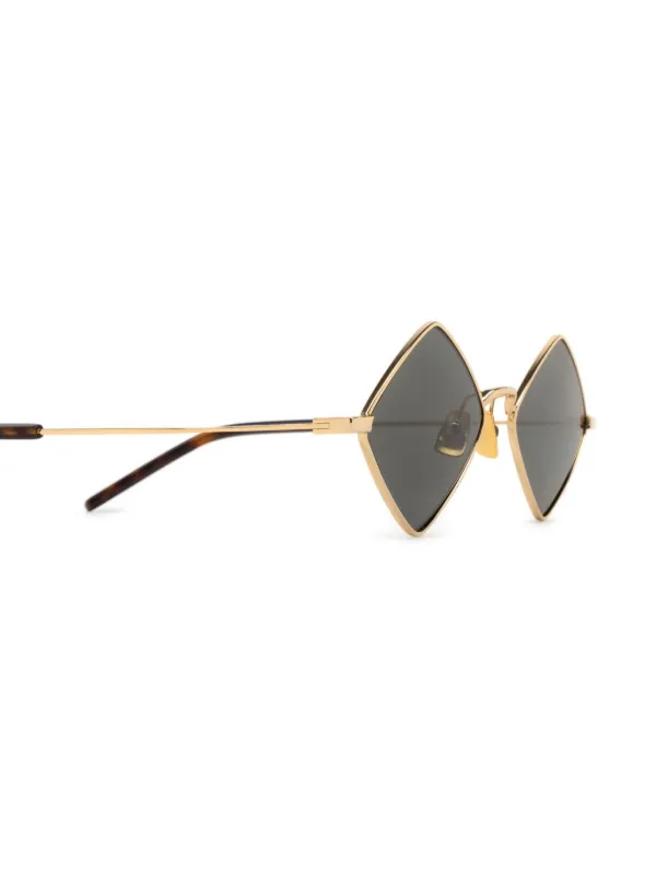 Saint Laurent Eyewear Lisa diamond frame Sunglasses Gold FARFETCH AU