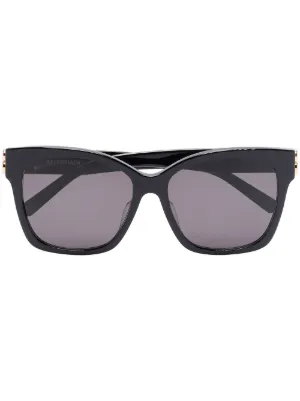 Womens Dynasty Rectangle Sunglasses in Black  Balenciaga US