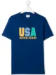 Image 1 of Woolrich Kids TEEN USA logo print T-shirt