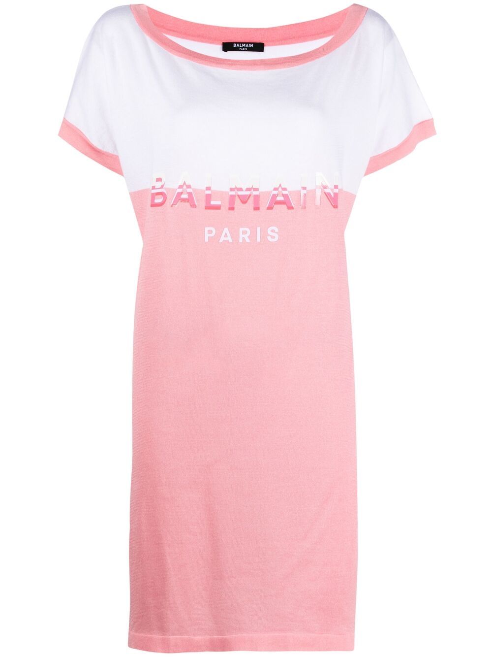 фото Balmain трикотажное платье-футболка с логотипом