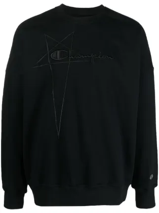 Rick Owens logo-embroidered Pullover Sweatshirt | Black | FARFETCH