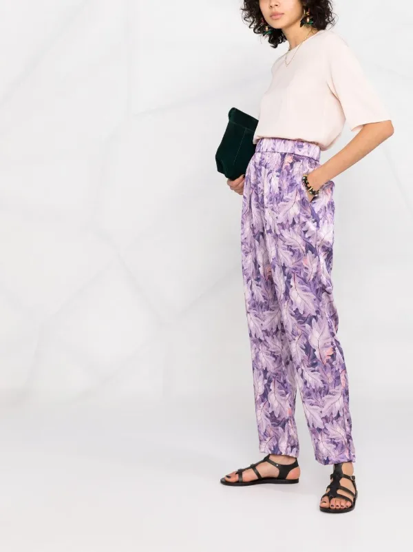 Forte Forte leaf-print Trousers - Farfetch
