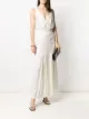 Imagem 2 de Saint Laurent Vestido longo de seda com pregas