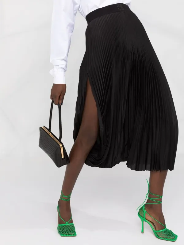 Givenchy 4G Asymmetric Pleated Skirt | Black | FARFETCH