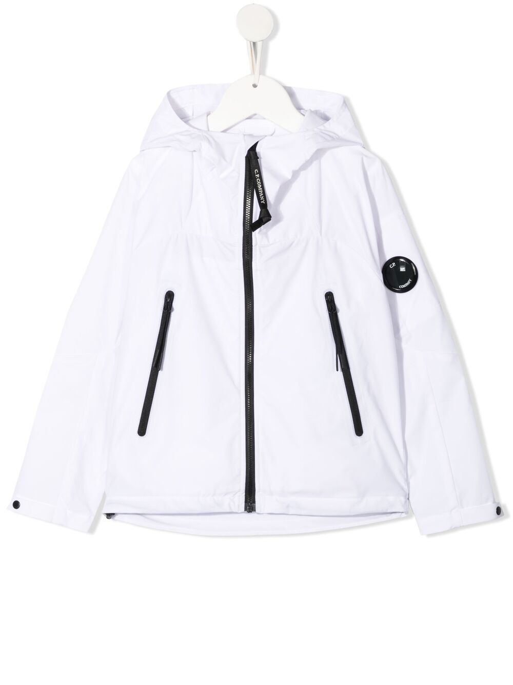 C.p. Company Lightweight Hooded Jacket In White