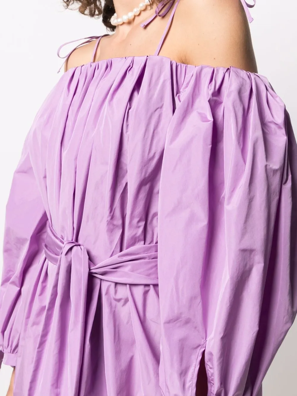 фото Msgm платье с открытыми плечами и сборками
