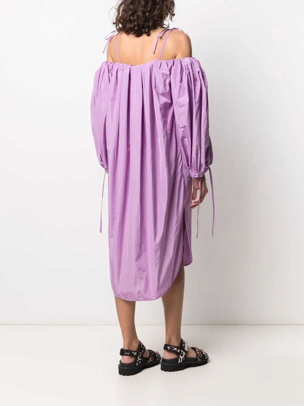 фото Msgm платье с открытыми плечами и сборками