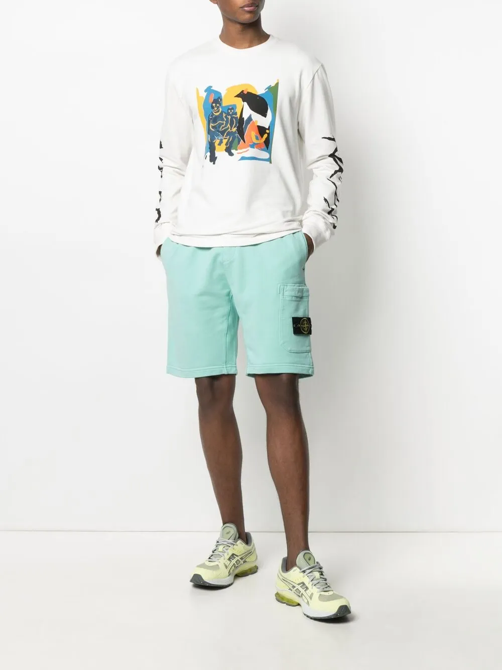 фото Stone island спортивные шорты с нашивкой-логотипом