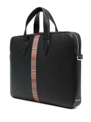 striped leather briefcase展示图