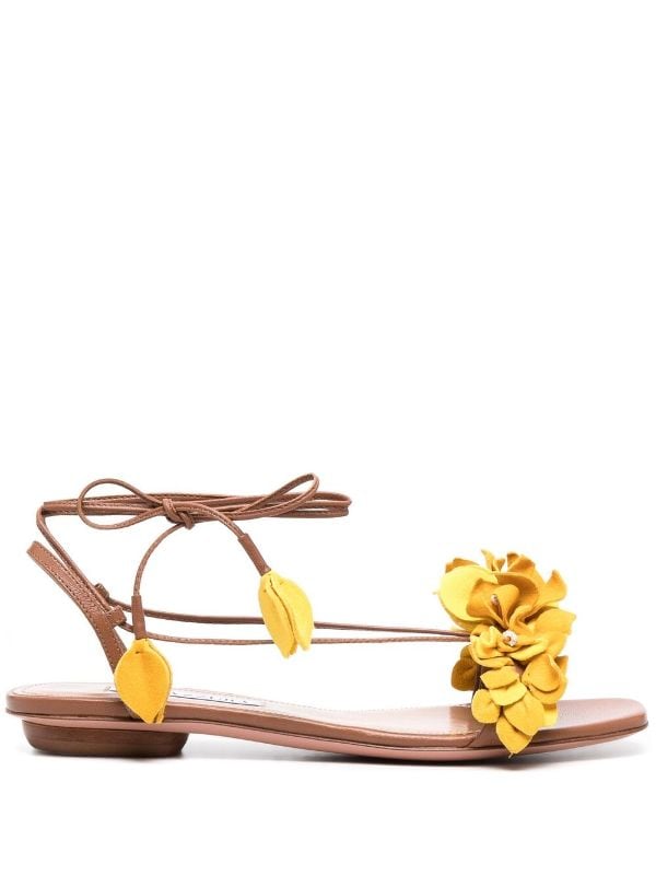 Shop Aquazzura Bougainvillea Laced Flat Sandals With Express Delivery Ringenshops Deck Plimsole Sneakers Med Snore