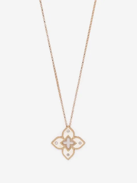 Roberto Coin 18kt rose gold Venetian Princess diamond pendant necklace