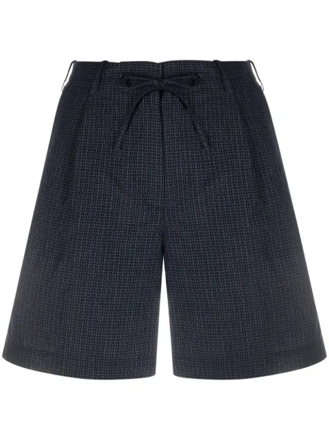 ASPESI micro-check drawstring waist shorts